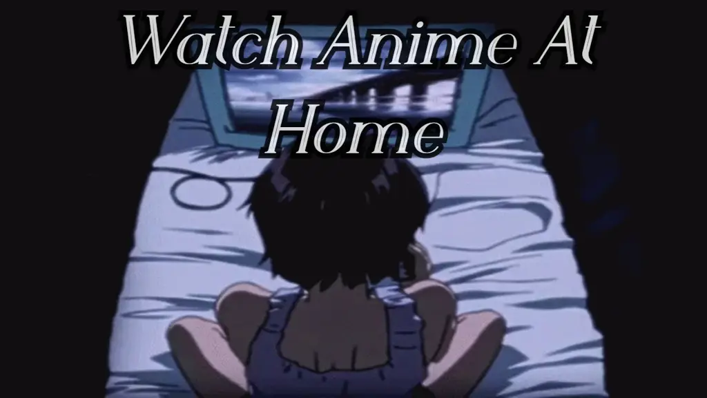 Menikmati Anime di Rumah Gambar seseorang menonton anime di rumah dengan nyaman