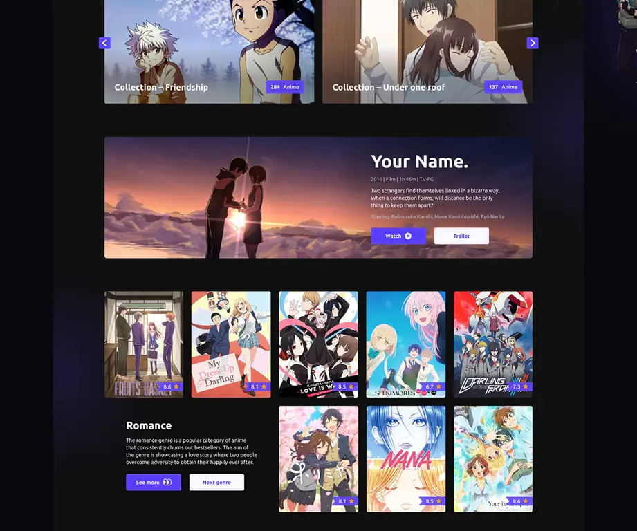 Antarmuka Situs Streaming Anime Contoh antarmuka situs streaming anime
