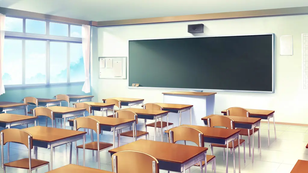 Adegan di Kelas dari Anime Nande Koko ni Sensei Ga? Gambar karakter anime di dalam kelas