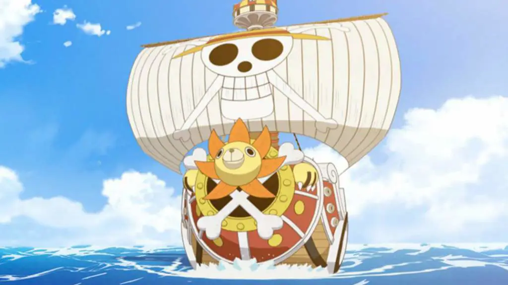 Kapal Thousand Sunny berlayar Gambar kapal Thousand Sunny