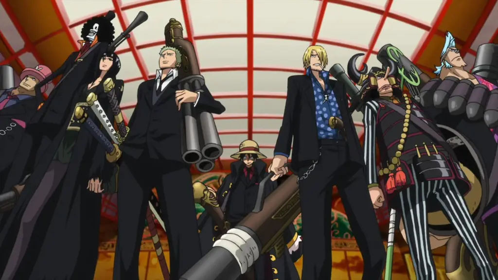 One Piece Film: Strong World - Aksi Luffy melawan Shiki Cuplikan adegan dari film One Piece Film: Strong World