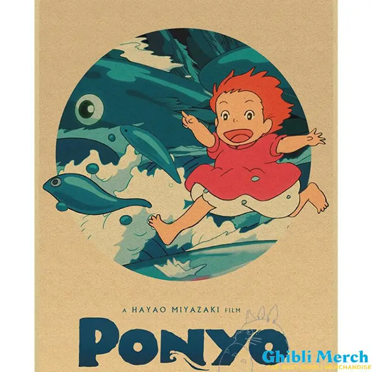 Poster resmi film anime Ponyo. Poster film anime Ponyo.