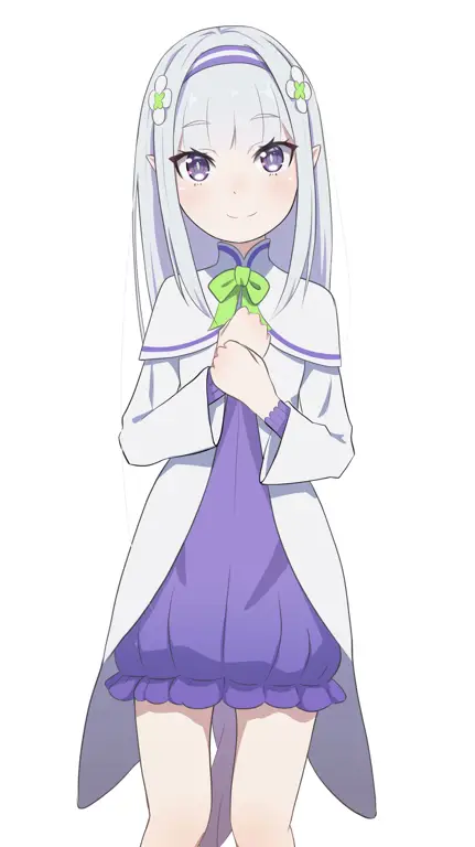 Emilia, salah satu karakter utama Re:Zero Gambar Emilia dari anime Re:Zero
