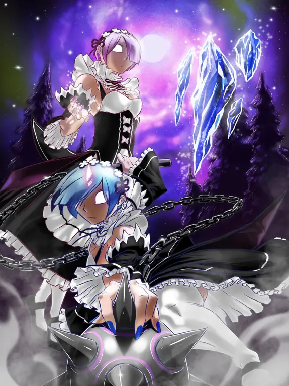 Karakter populer Rem dan Ram dari Re:Zero Gambar Rem dan Ram dari anime Re:Zero