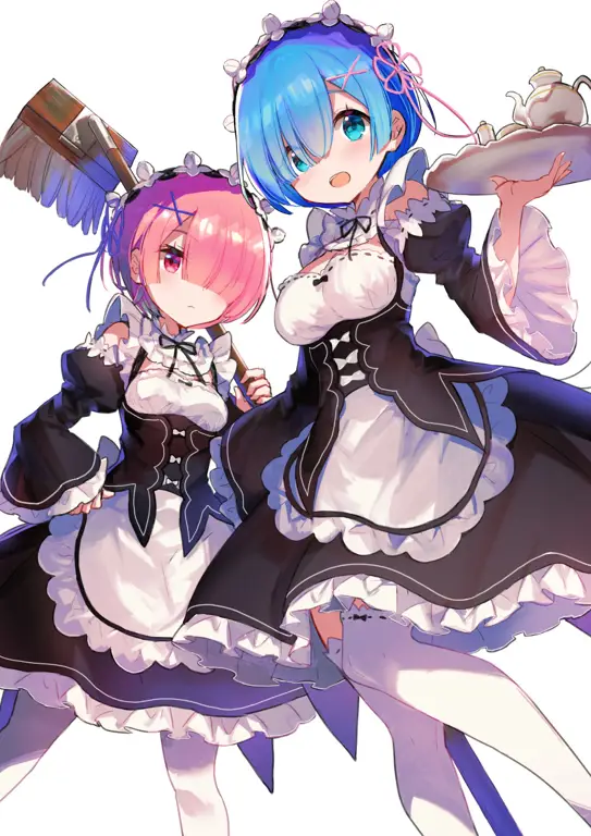 Fanart Rem dan Ram yang Menggemaskan Gambar fanart Rem dan Ram dari Re:Zero
