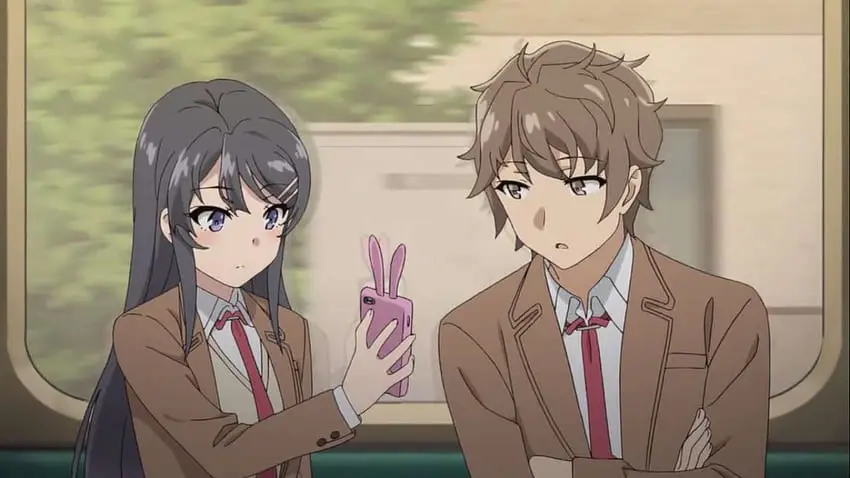 Sakuta dan Mai: Pasangan Utama Gambar Sakuta Azusagawa dan Mai Sakurajima, dua karakter utama dalam Seishun Buta Yarou