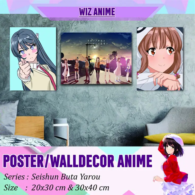 Poster resmi anime Seishun Buta Yarou Poster anime Seishun Buta Yarou