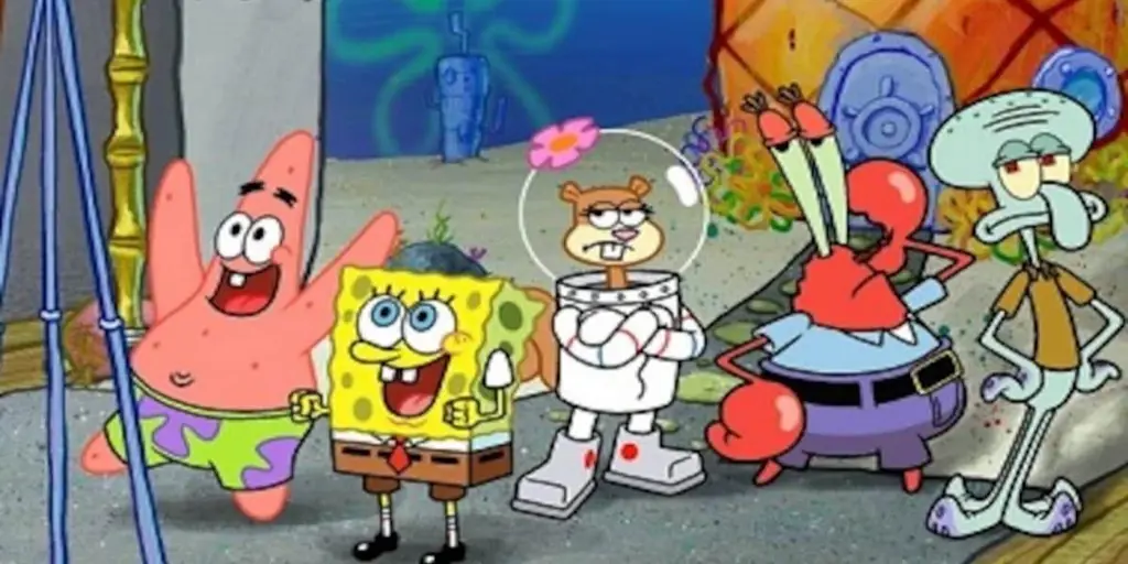Keluarga SpongeBob yang unik dan penuh warna. Gambar semua karakter Spongebob berkumpul bersama.