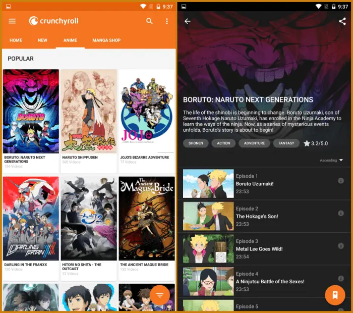 Aplikasi Anime Terbaik untuk Android Gambar berbagai aplikasi anime terbaik di Android